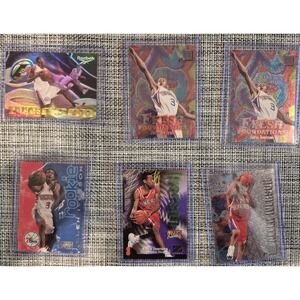 Allen Iverson Lot of 6 Rookie & RC Inserts - Fleer Metal, Z Force, Skybox 76ers